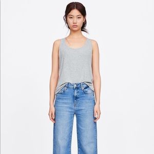 ZARA GRAY COTTON TANK TOP